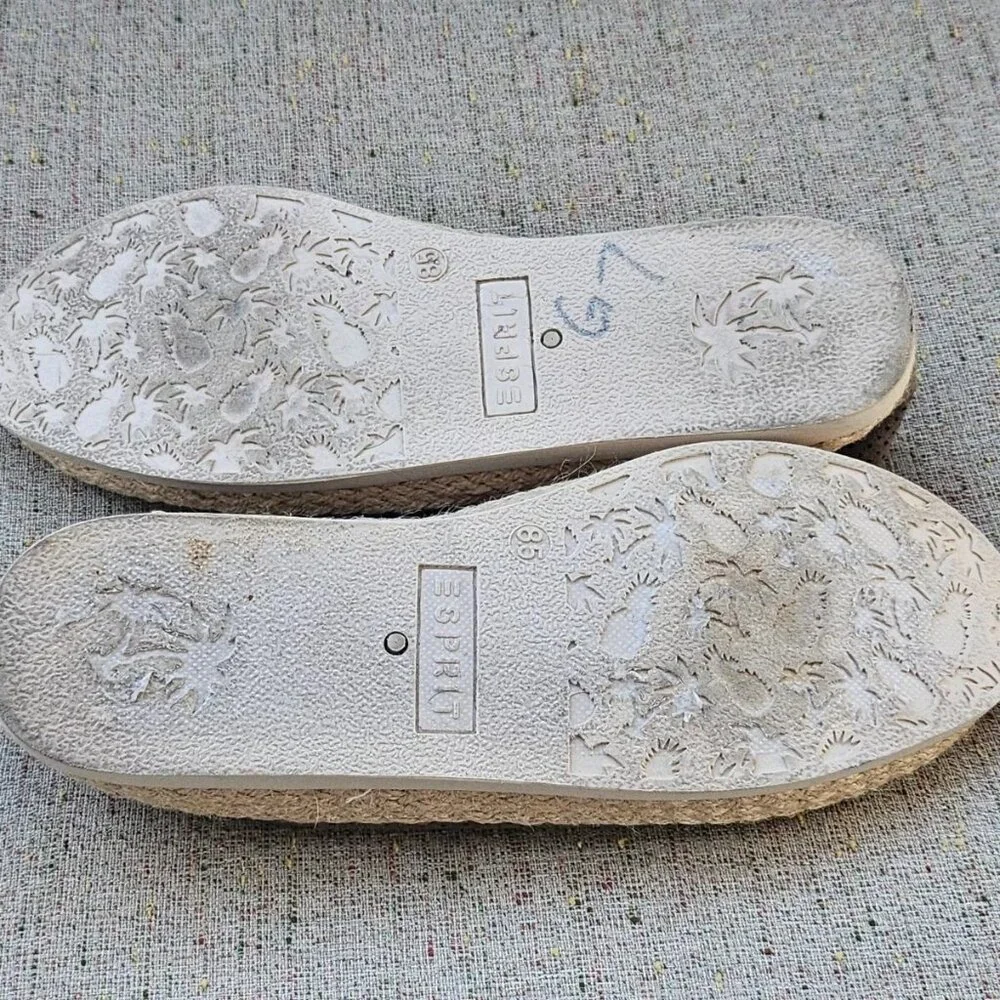 Esprit Women Shoes Espadrille Loafer Slip On Flat Gray Shoes Size 8.5M